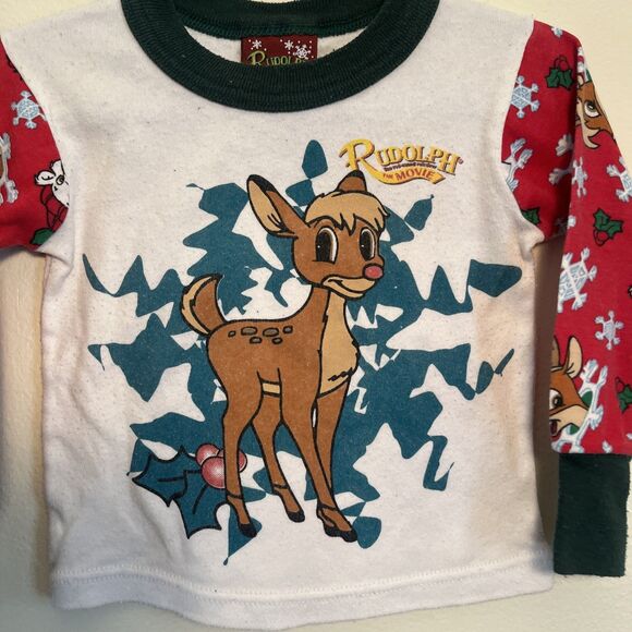 Rudolph The Red Nosed Reindeer The Movie Vtg 90s Character Long Sleeve Tee- 3T - Picture 5 of 9